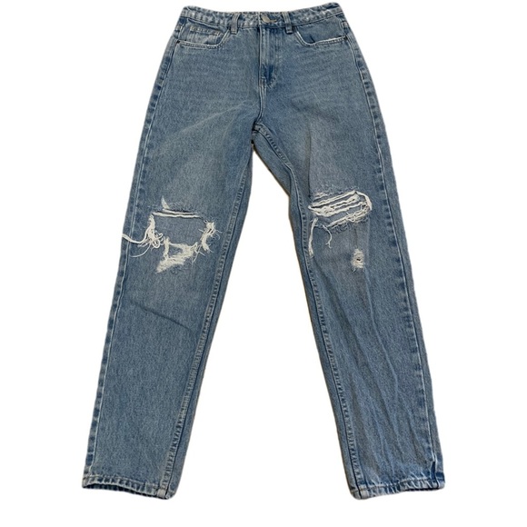 💜 Refuge Mom Vintage High Rise Distressed Denim Jeans - Size 3 - Picture 1 of 6